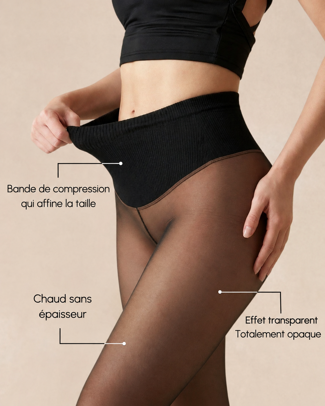 Bande de compression qui affine la taille